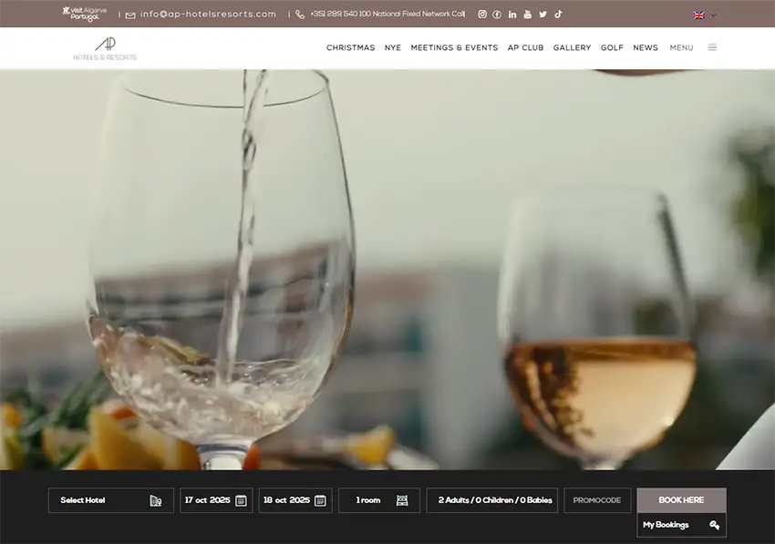 exemplo de ap hotels - webdesign no algarve