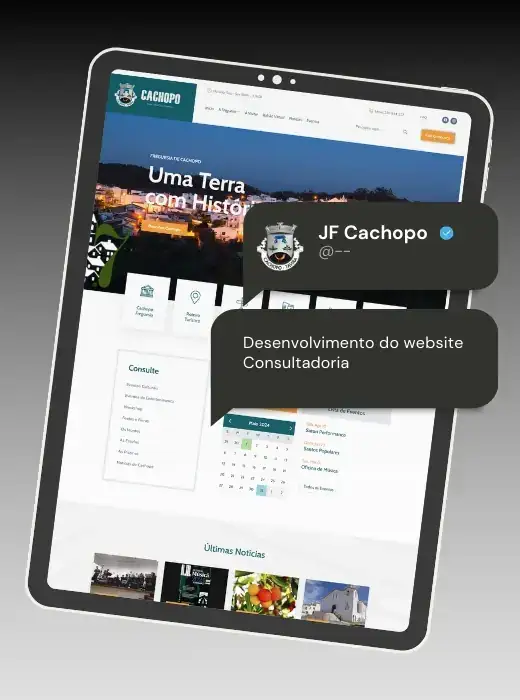 Junta de Freguesia de Cachopo - Portefólio Webdesign Webfarus